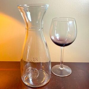 Vintage Stylesetter One Liter Glass Wine Water Carafe Decanter